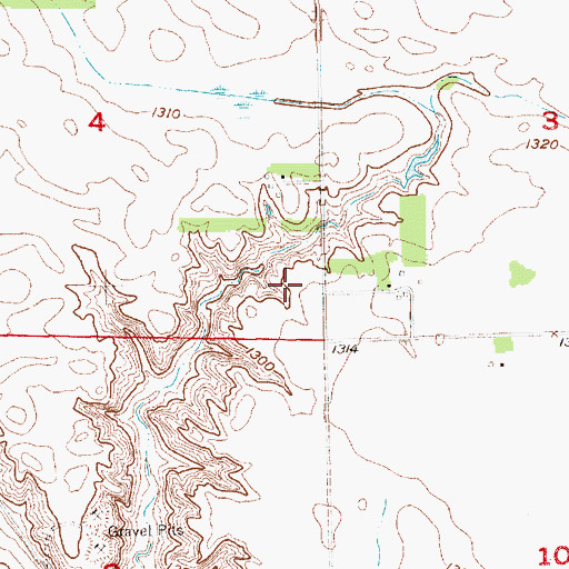 Topographic Map of Guericke Dam, SD