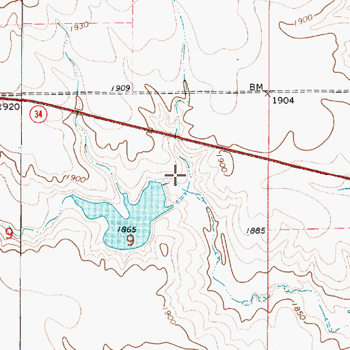 Topographic Map of Stephan Mission Dam, SD