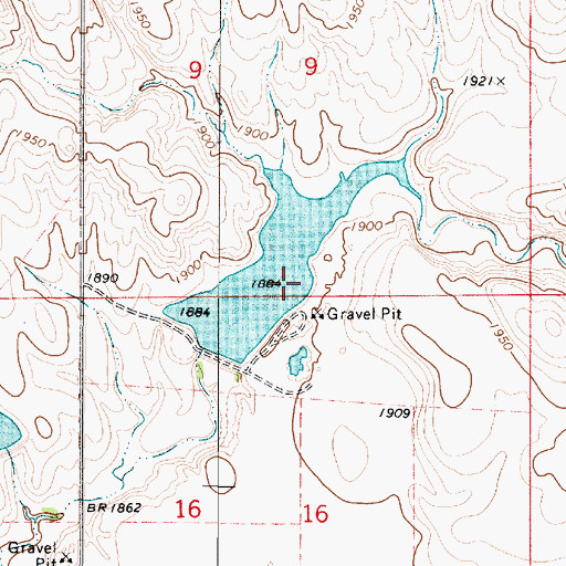 Topographic Map of Peno Lake Dam, SD