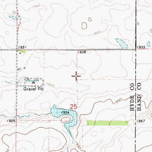 Topographic Map of Ankony Ranch Dam, SD