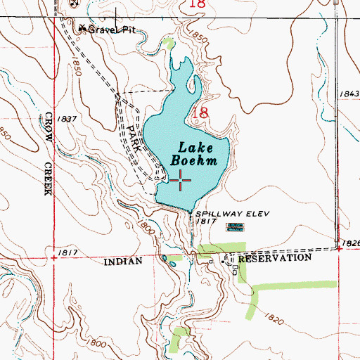 Topographic Map of Stephen Mission Dam, SD