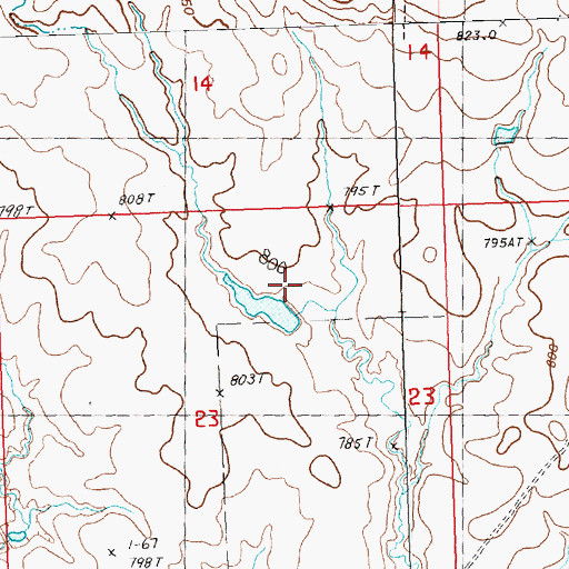 Topographic Map of E Hoffman Number 8 Dam, SD