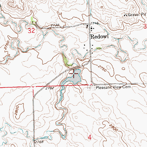 Topographic Map of Red Owl Dam, SD