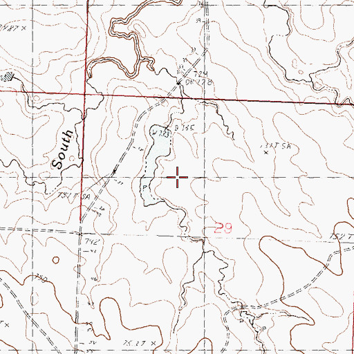 Topographic Map of Baxter Number 1 Dam, SD