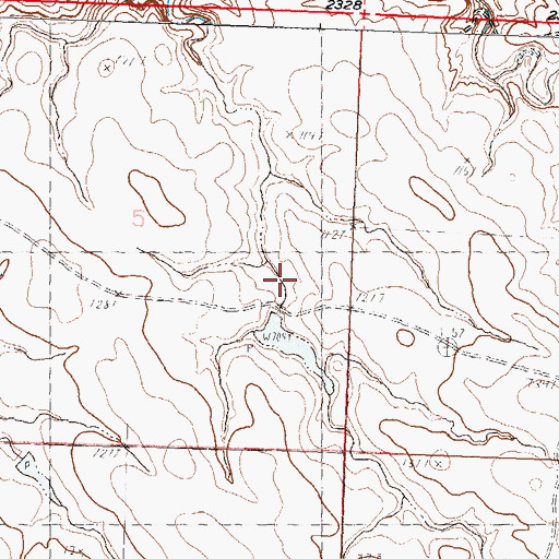 Topographic Map of V Miller Number 1 Dam, SD