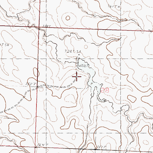 Topographic Map of Baxter Number 2 Dam, SD