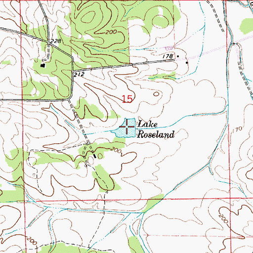 Topographic Map of Lake Roseland, AL