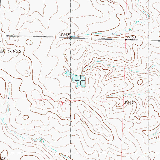 Topographic Map of John Meginess Dam, SD