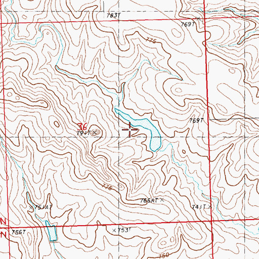 Topographic Map of D Gifford Number 2 Dam, SD
