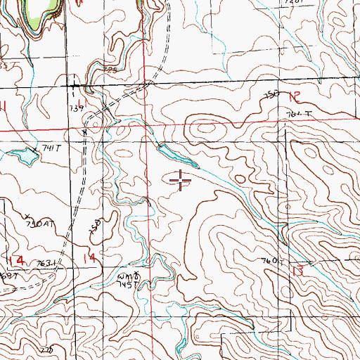 Topographic Map of J Huston Dam, SD