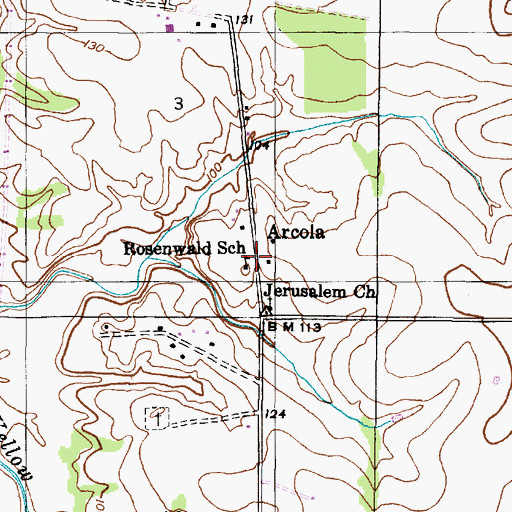 Topographic Map of Rosenwald School (historical), AL