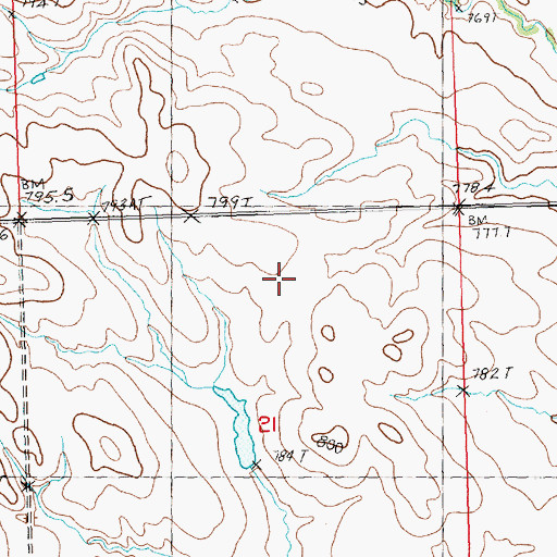Topographic Map of Reeves Cattle Company Number 1 Dam, SD