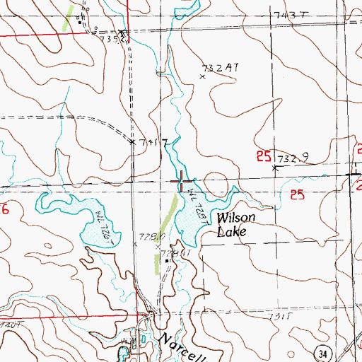 Topographic Map of E Wilson Dam, SD