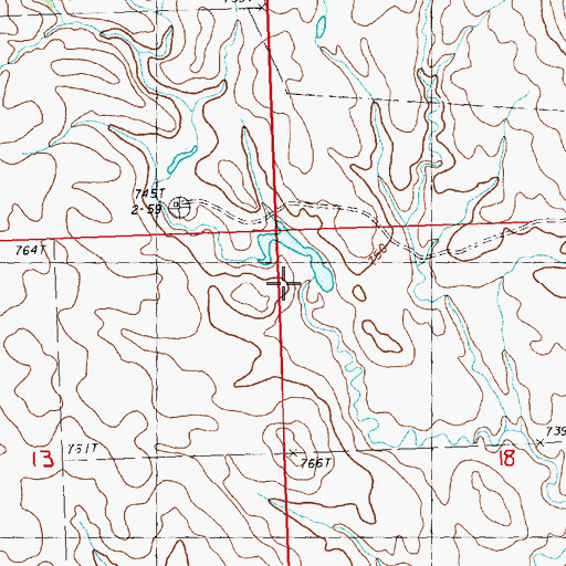 Topographic Map of T Mason Dam, SD