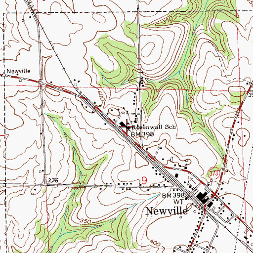 Topographic Map of Rosenwall School, AL