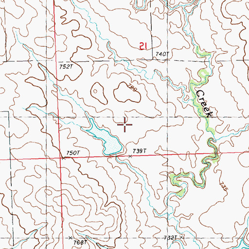 Topographic Map of P Lorang Grazing Association Dam, SD