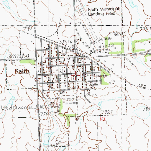 Topographic Map of Prairie Oasis Mall, SD