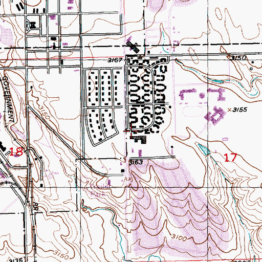 Topographic Map of Villa Ranchero Shopping Center, SD