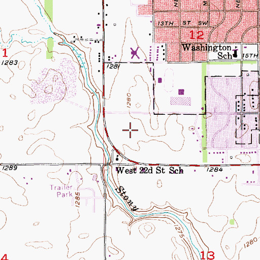 Topographic Map of Huron Mall, SD