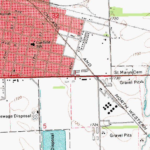 Topographic Map of Watertown Mall, SD