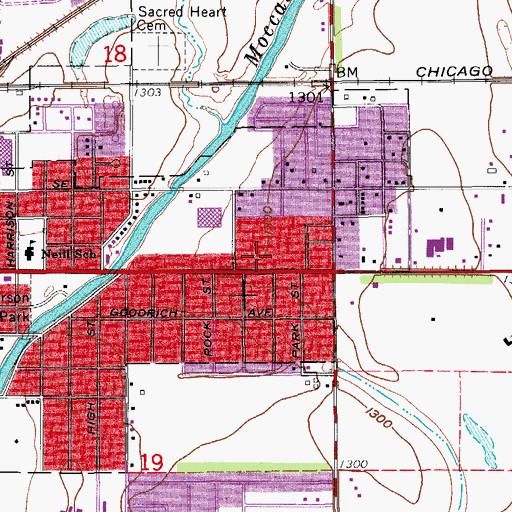 Topographic Map of Super City Shopping Center, SD