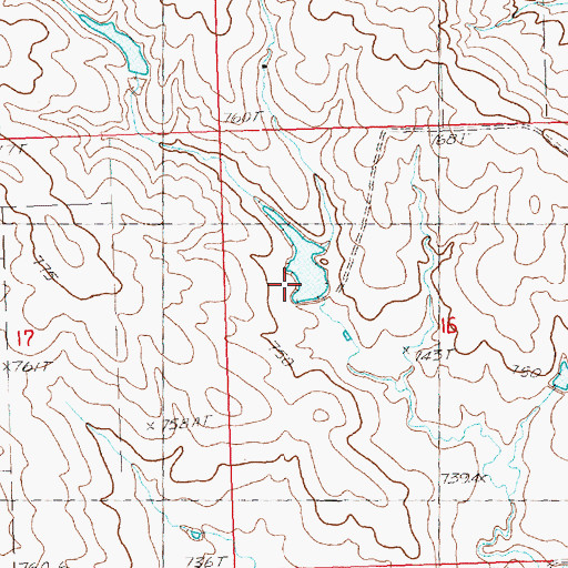 Topographic Map of C Nuzum Number 1 Dam, SD