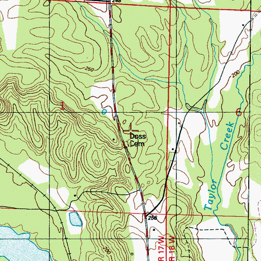 Topographic Map of Ross Cemetery, AL