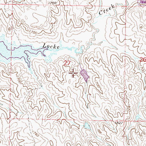 Topographic Map of Eastern Grazing Association Number 4 Dam, SD