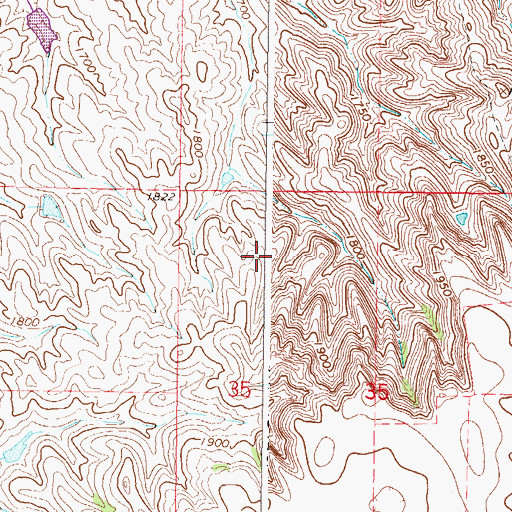 Topographic Map of Eastern Grazing Association Number 5 Dam, SD