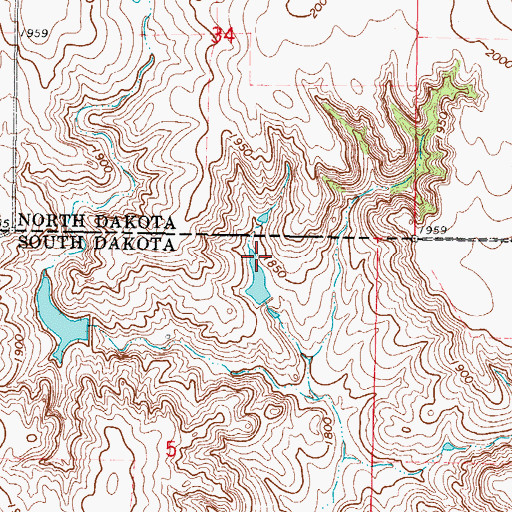 Topographic Map of G Renner Dam, SD