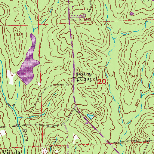 Topographic Map of Ross Chapel, AL