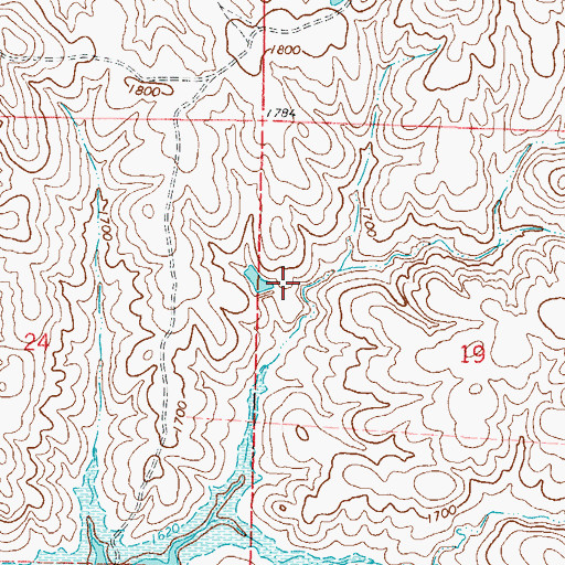 Topographic Map of Missouri Slope Grazing Association Number 1 Dam, SD