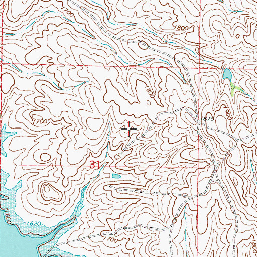 Topographic Map of Gale Grazing Association Number 2 Dam, SD