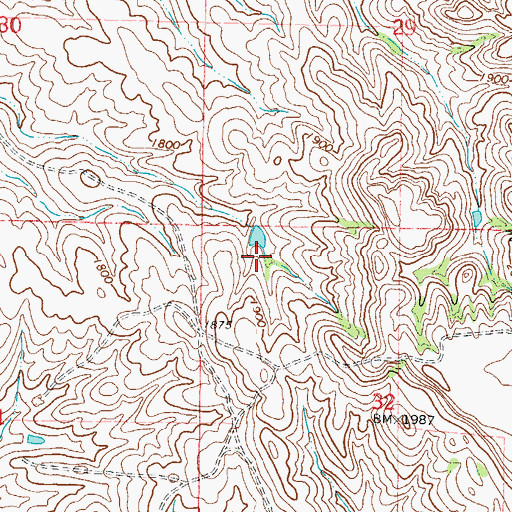 Topographic Map of Gale Grazing Association Number 1 Dam, SD