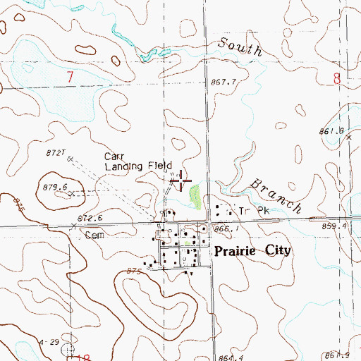 Topographic Map of Carr Landing Field (historical), SD