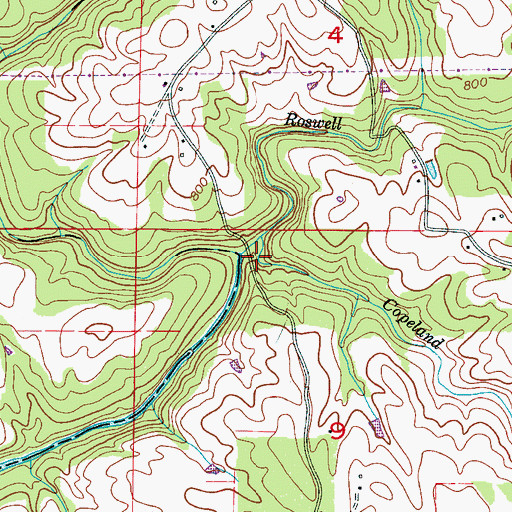 Topographic Map of Roswell Creek, AL