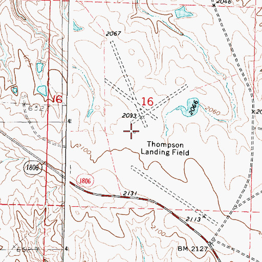 Topographic Map of W L Thompson Airport, SD