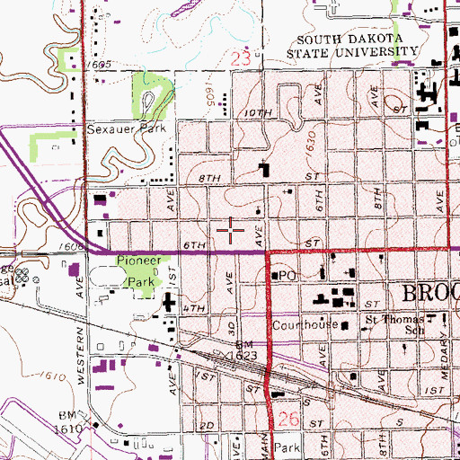 Topographic Map of City Plaza, SD