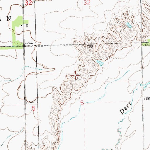 Topographic Map of Fountain (historical), SD