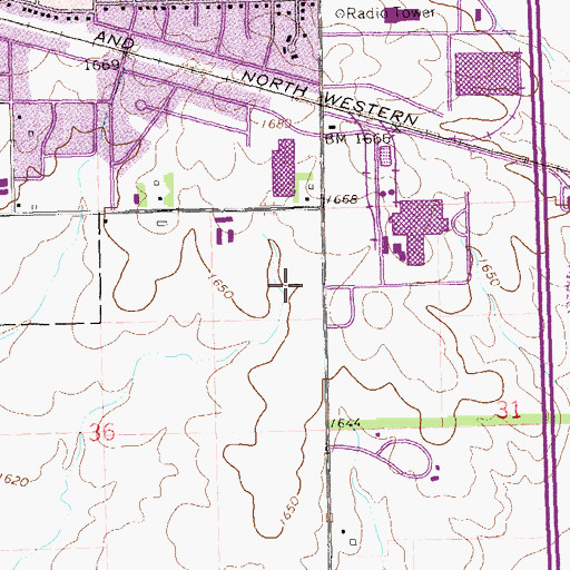 Topographic Map of University Mall, SD