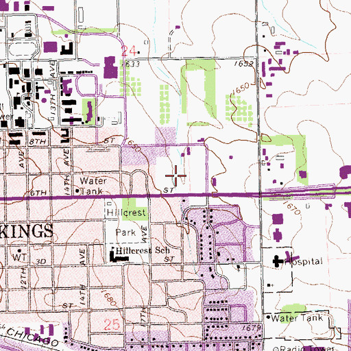 Topographic Map of Village Square, SD