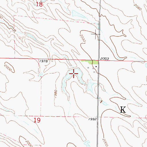 Topographic Map of Cressy Number 1 Dam, SD