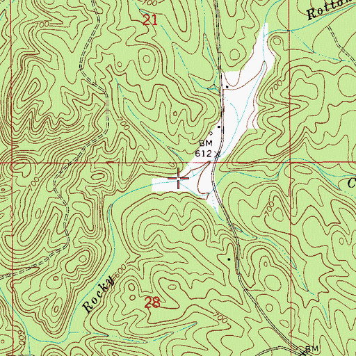Topographic Map of Rotton Creek, AL