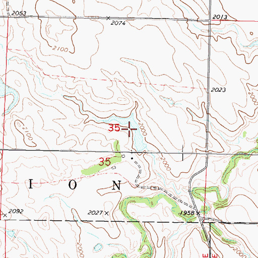 Topographic Map of Iversen Number 1 Dam, SD