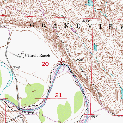 Topographic Map of Perault Number 7 Dam, SD