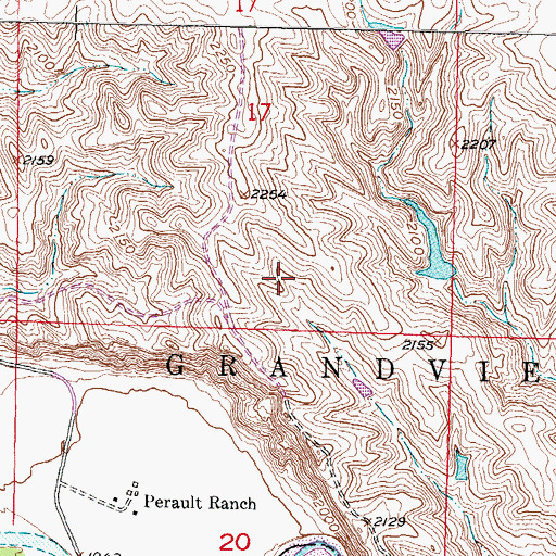 Topographic Map of Perault Number 1 Dam, SD