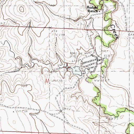 Topographic Map of Budahl Dam, SD