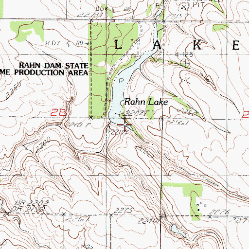 Topographic Map of Rahn Lake Dam, SD