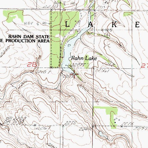 Topographic Map of Rahn Lake, SD