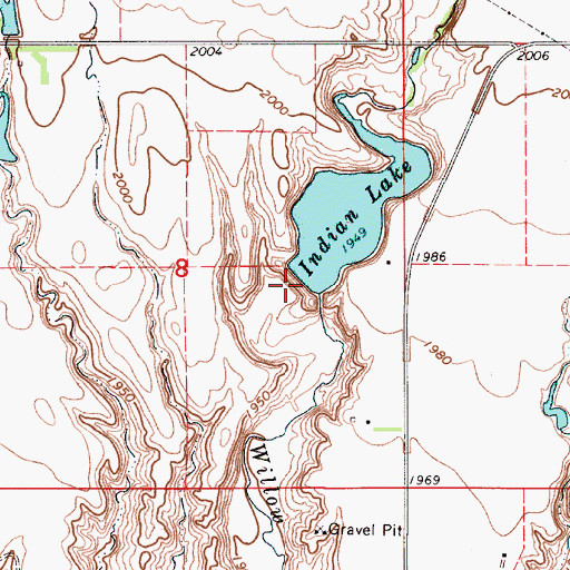 Topographic Map of Ponca Lake Dam, SD